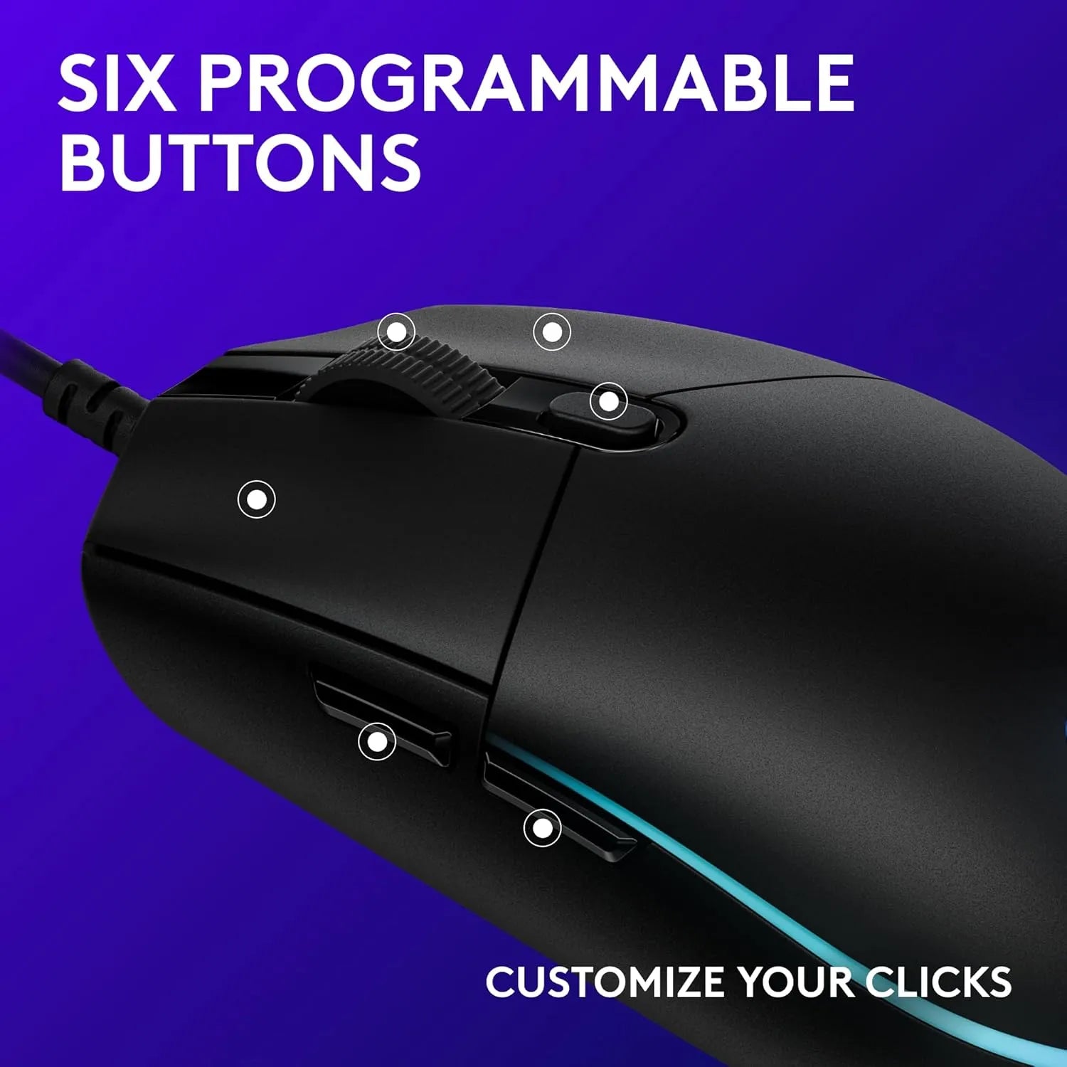 Logitech G203 Wired Gaming Mouse 8000 DPI Optical Sensor RGB