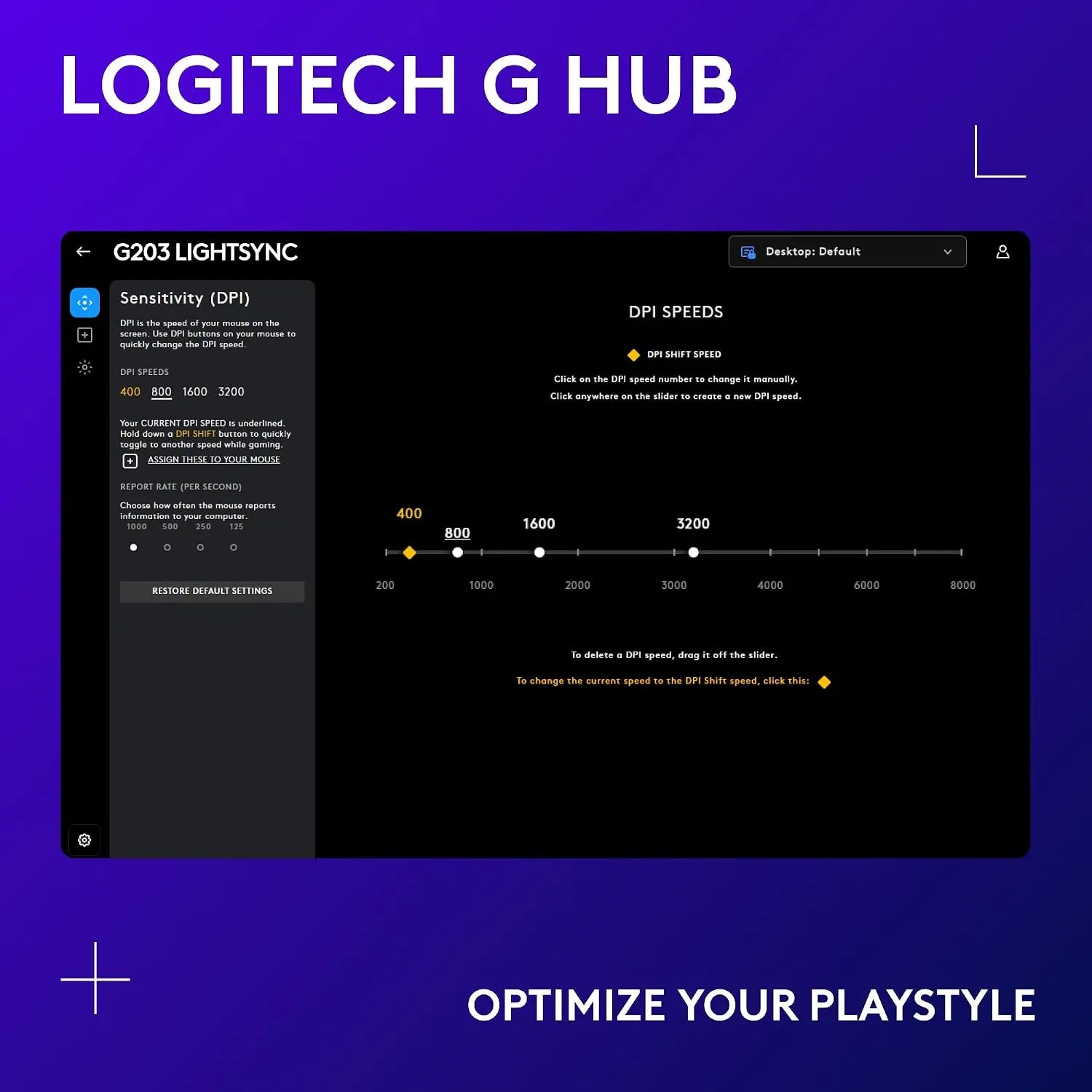 Logitech G203 Wired Gaming Mouse 8000 DPI Optical Sensor RGB