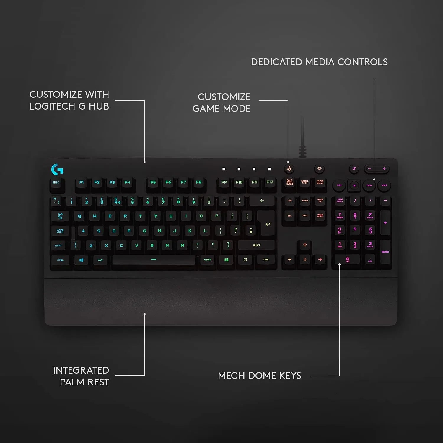 Logitech G213 Prodigy Wired RGB Gaming Keyboard Black