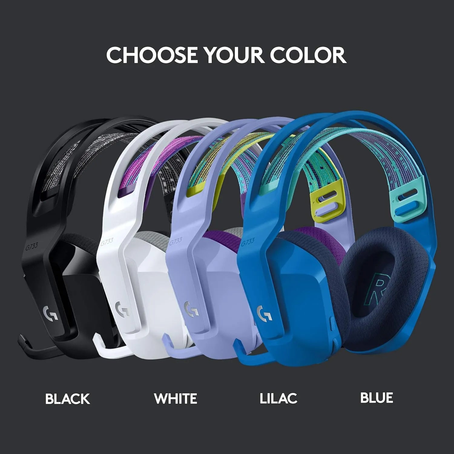 Logitech G733 Lightspeed Wireless Gaming Headset 278g