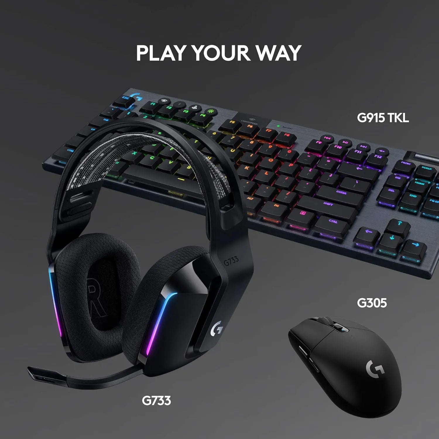 Logitech G733 Lightspeed Wireless Gaming Headset 278g