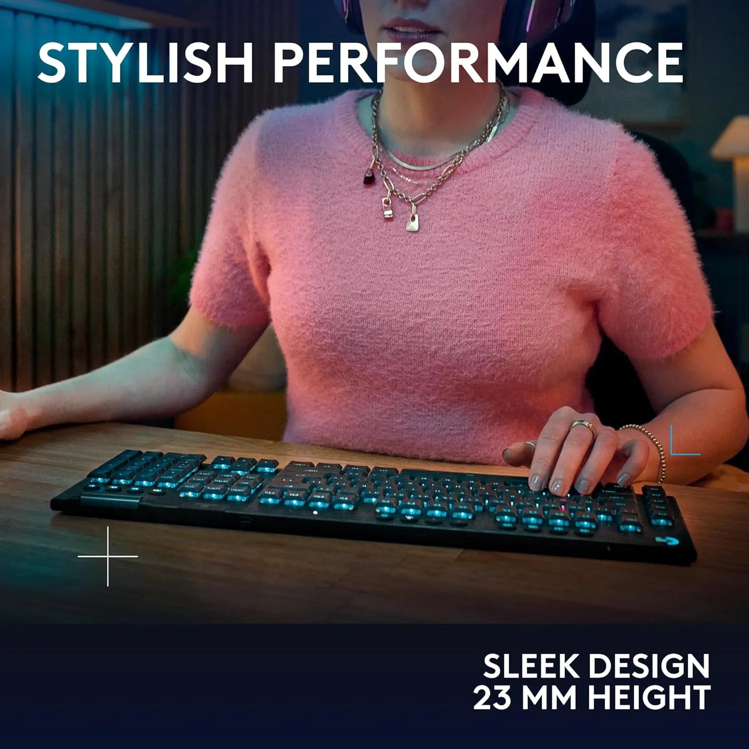 Logitech G915 X Lightspeed Wireless Gaming Keyboard Tactile Low-Profile Mechanical Switches
