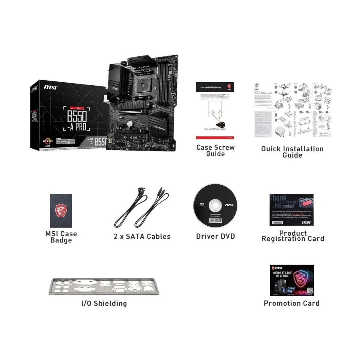 Carte Mère MSI B550-A PRO ProSeries AMD AM4 ATX – Noir