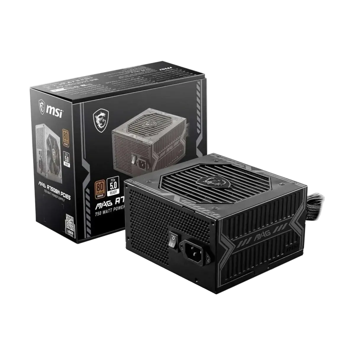 MSI MAG A750BN PCIE5 Non-Modular Gaming 750W Power Supply - Black