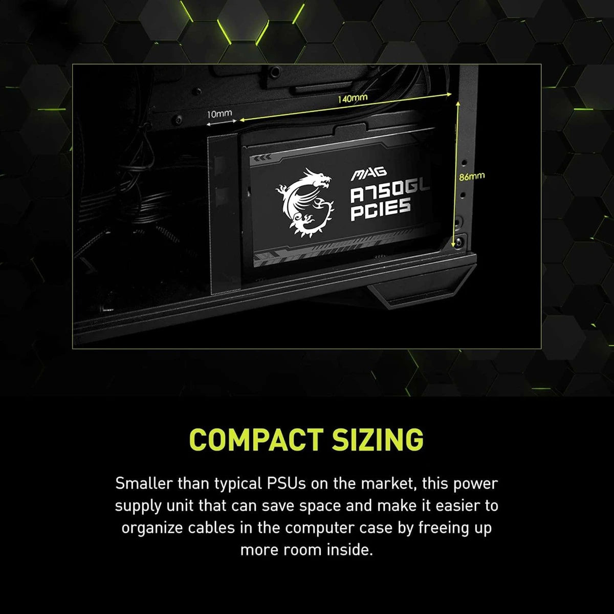 Bloc d’alimentation MSI MAG A750GL PCIE5 750 W - vue 7