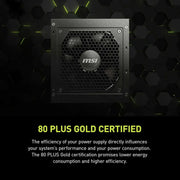 MSI MAG A750GL PCIE5 Alimentation entièrement modulaire 80 PLUS Gold 750 W - Noire — conception modulaire; PCIE5