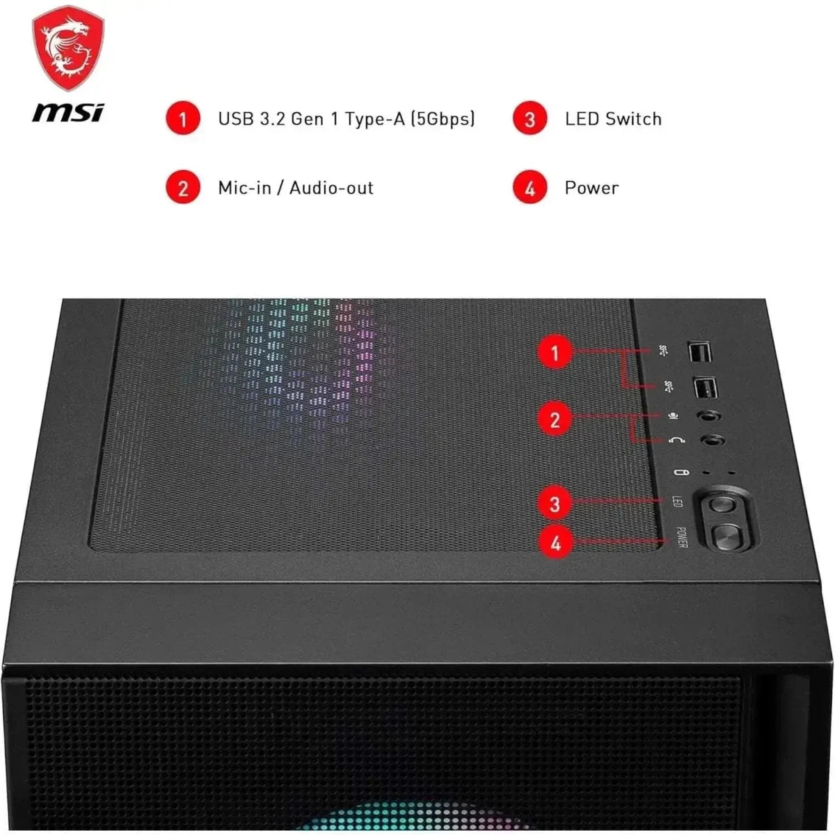 MSI MAG Forge 321R Airflow Mid-Tower PC Case - Black