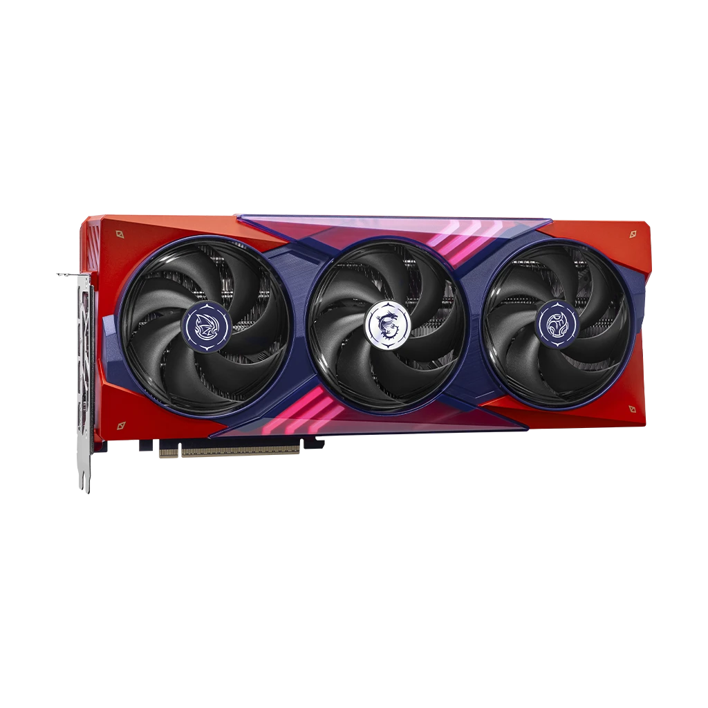 MSI GeForce RTX 5070 Ti 16G MLG Edition OC - vue avant en angle