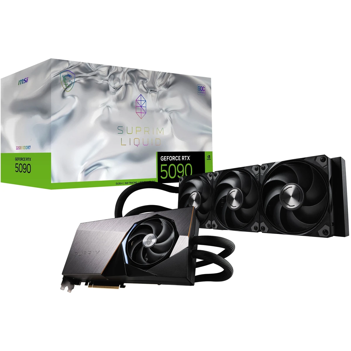 MSI GeForce RTX 5090 32G SUPRIM LIQUID SOC avec boîte de vente au détail