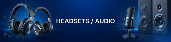 Gaming headsets and audio collection banner - OPCBleu
