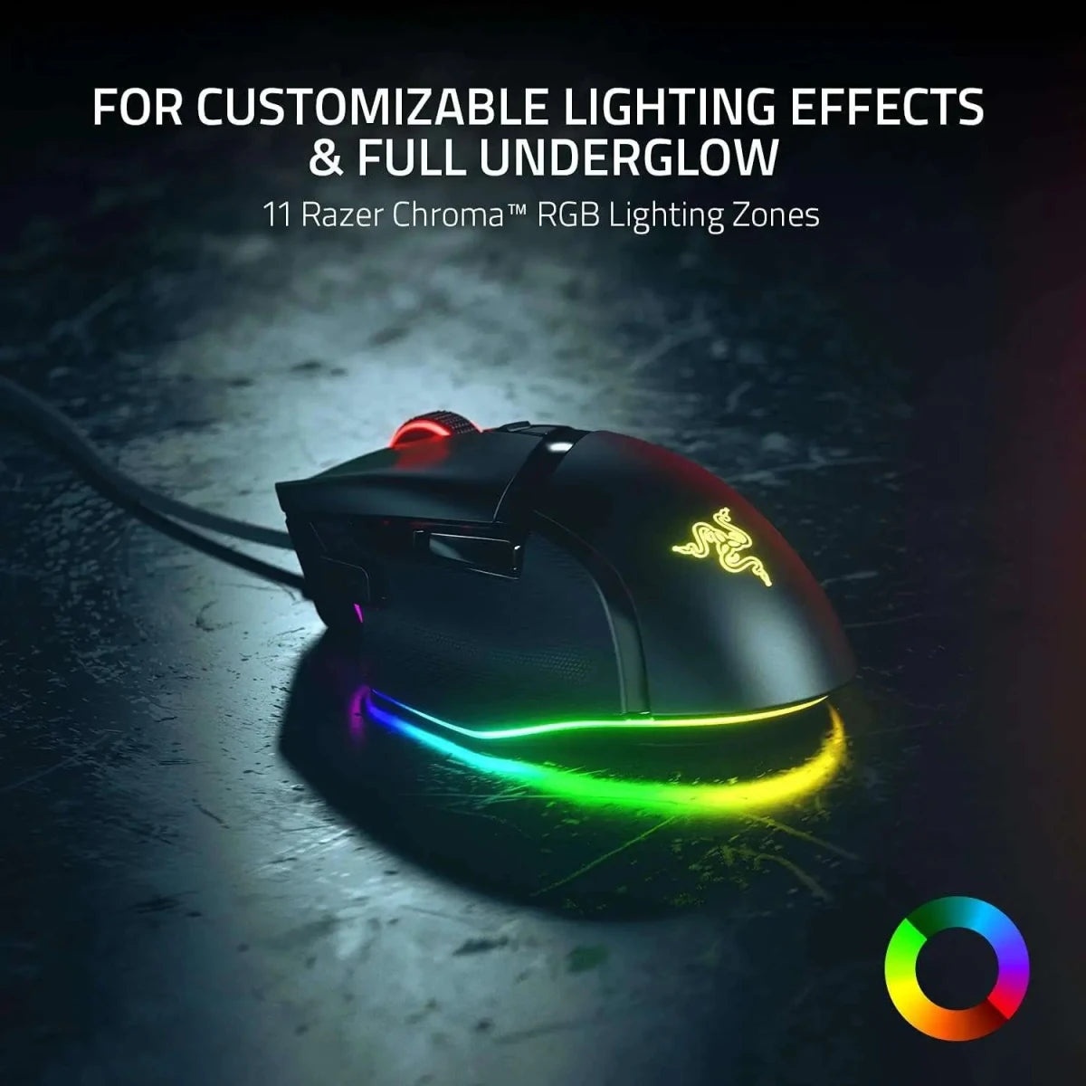 Razer Basilisk V3 Wired Gaming Mouse HyperScroll Tilt Wheel 26K DPI - Black