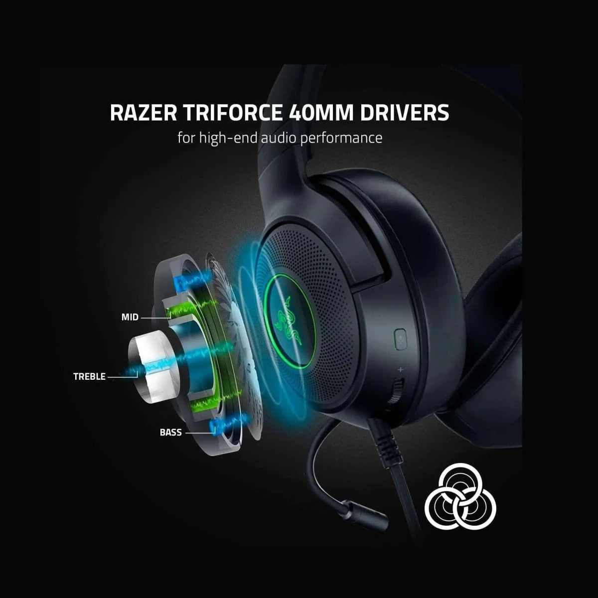 casque gaming filaire USB Razer Kraken V3 X 285 g – Noir
