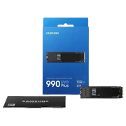 Samsung 990 EVO Plus 2TB NVMe M.2 SSD retail box and drive